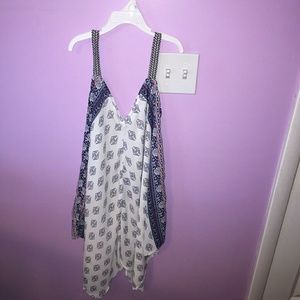 Maurices white and navy blue dress size small